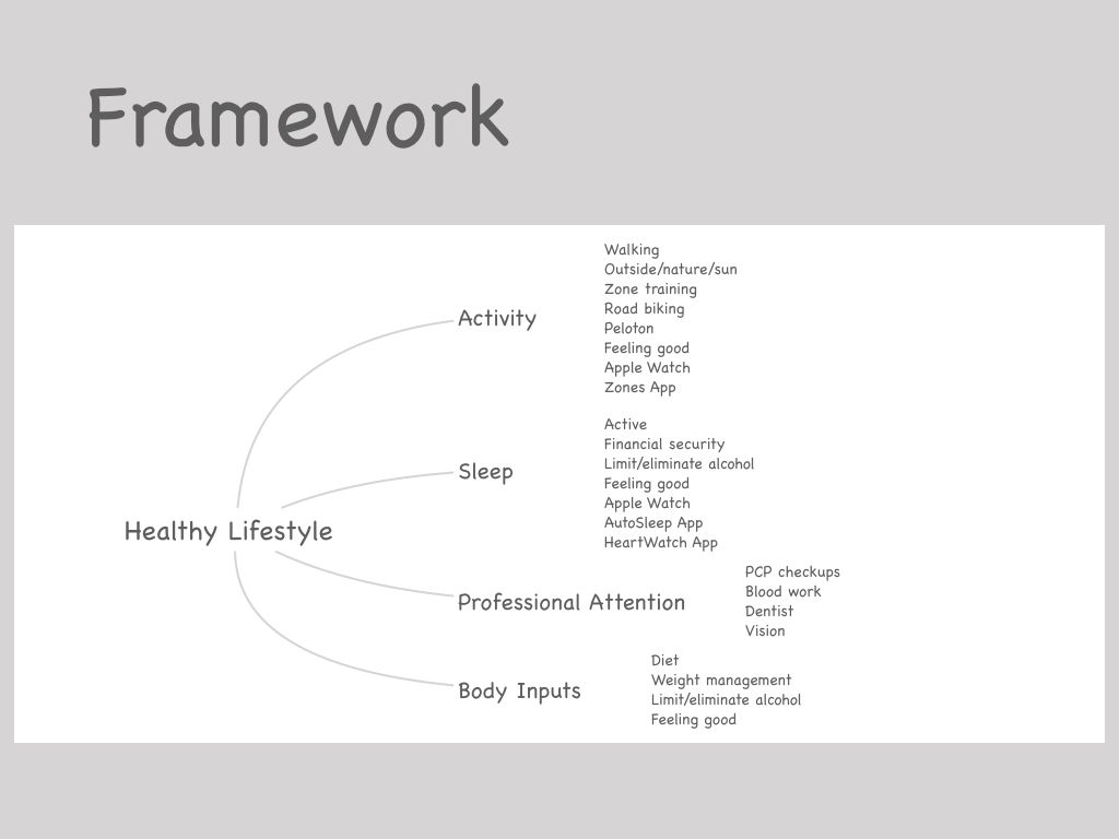 Healthy lifestyle framework.
